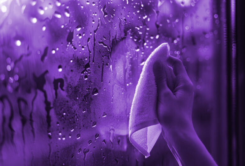window condensation purple